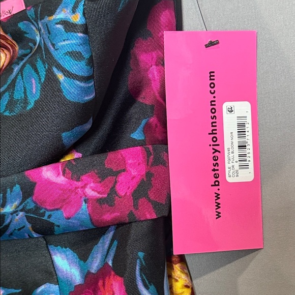 Betsey Johnson Strapless Floral Dress - Black and Pink - Picture 11 of 11